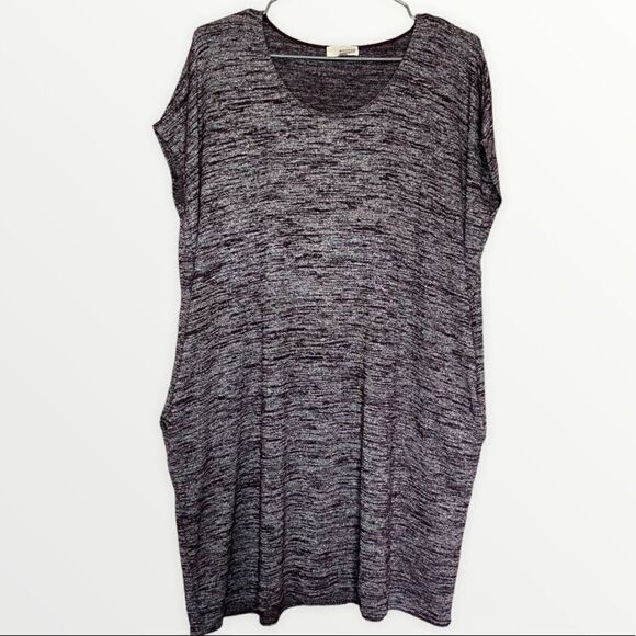 Wilfred Free | Aritzia Maroon/Gray Marled Lorelei Pocket Dress Size XS - Picture 1 of 5